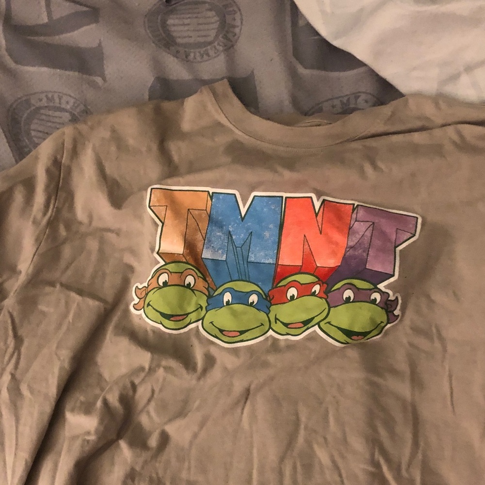 Teenage Mutant Ninja Turtles Graphic Tee - Beige with Multicolor Print